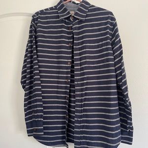 Men’s striped button up in navy